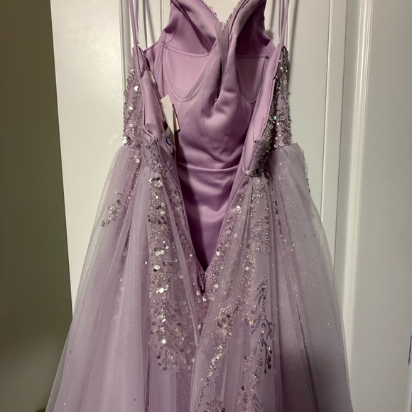 Elegant Lavender Sequin Prom Dress - Picture 9 of 12